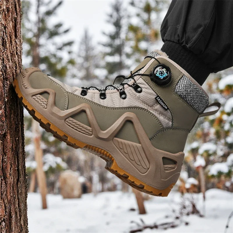 

Warm Fur Outdoor Mens Combat Tactical Desert Boots Male Field Hunting Hiking Shoes Climbing Training Waterproof Sports Shoes