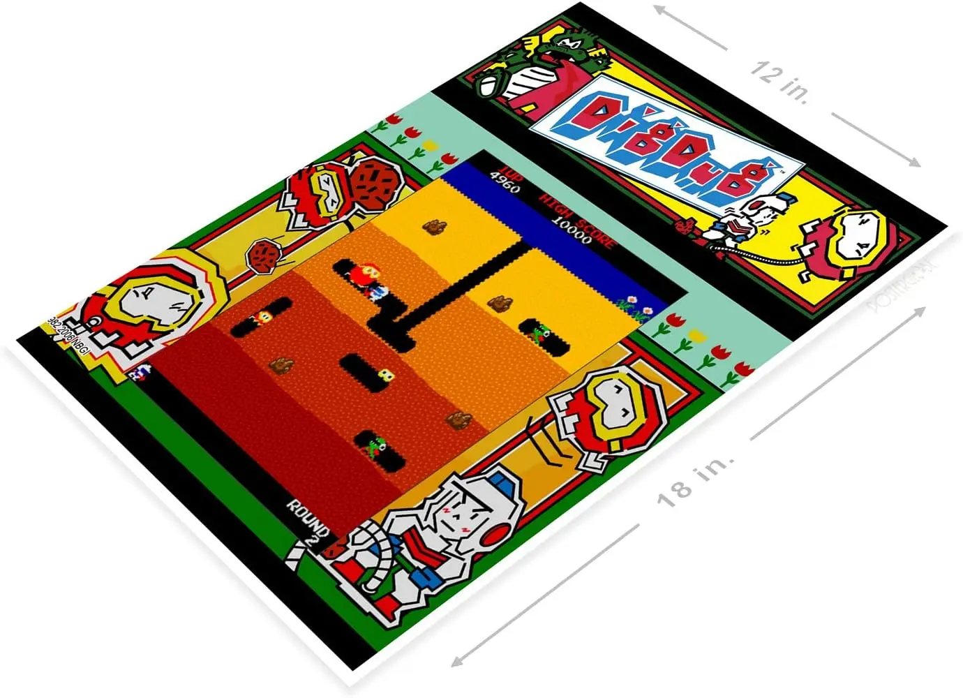 PosterGlobe - Póster A835 de la Consola Retro Dig-Dug Arcade Shop Game Room Marquee