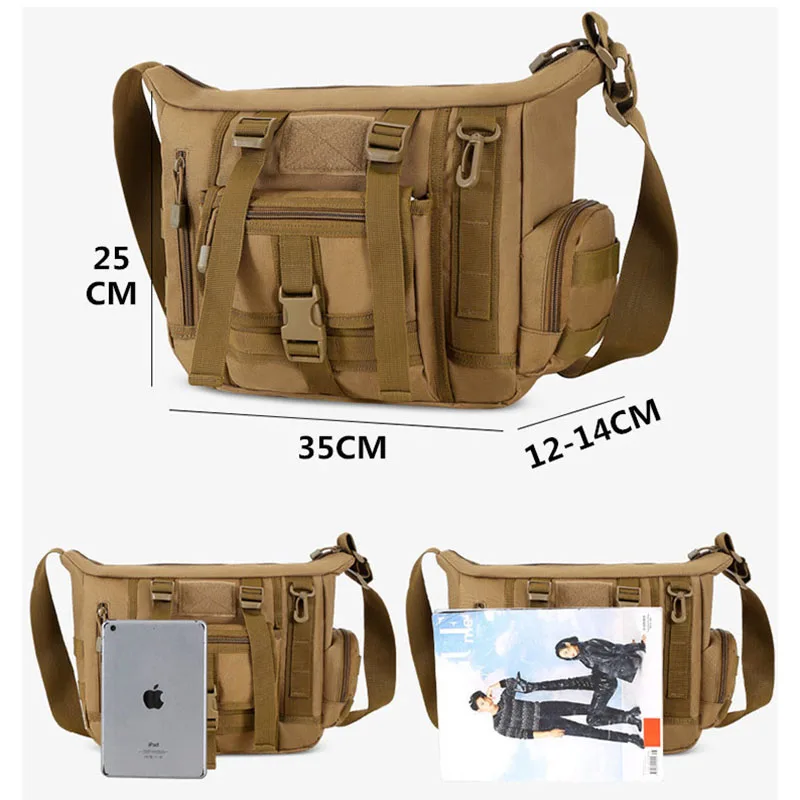 Bolso de hombro táctico para hombre y mujer, bolsa de camuflaje para exteriores, viaje, Camping, senderismo, USB