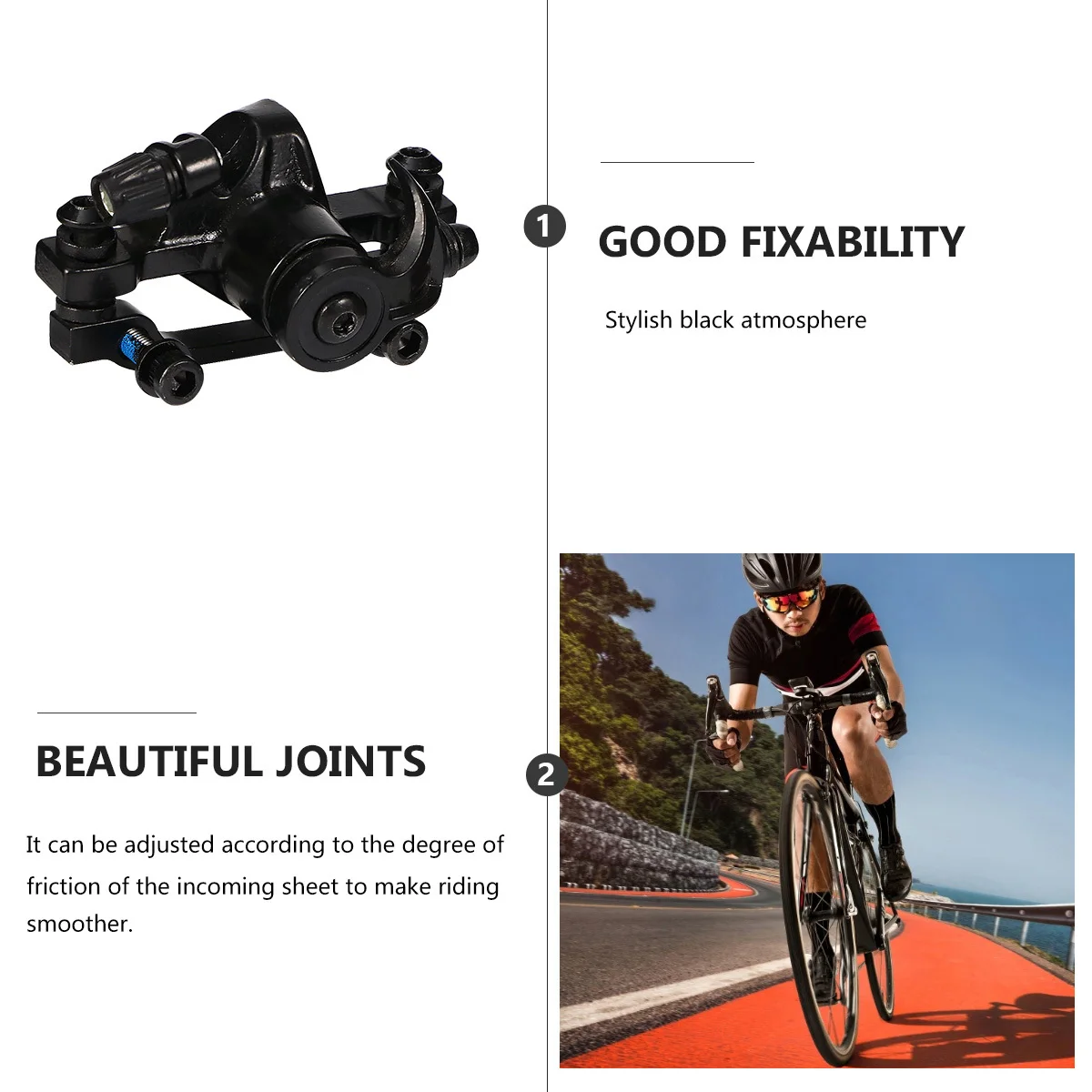 Mountain Bike Brake Aluminum Alloy Folding Black Front 160-140 High Durability Stable Bike Folding Brake Parts