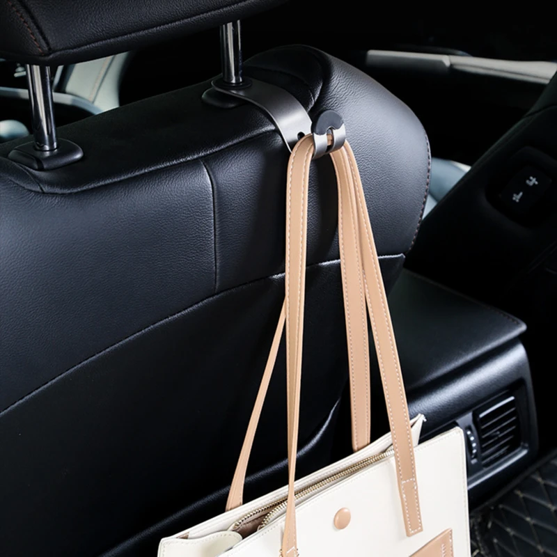 Car Seat Headrest Hook Hanger Storage Organizer Alloy Car Purse Holder 2PCS For Handbag Umbrella Coat Car Interior Accessories