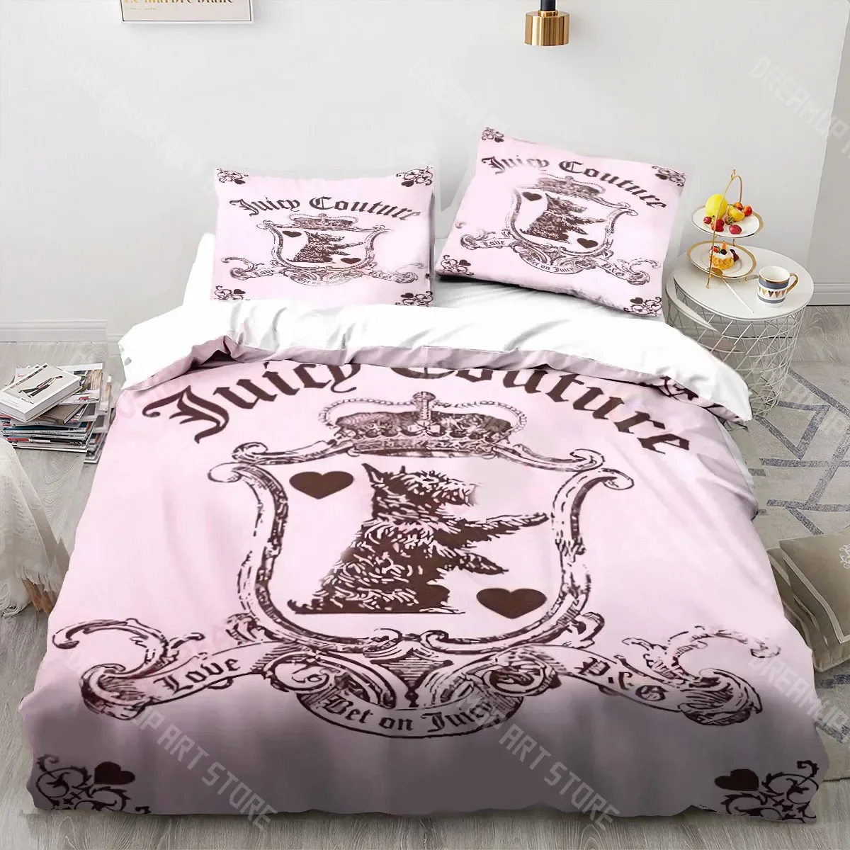 

3D Print Fashion J-Juicy Crown Couture Bedding Set Boys Girls Twin Queen King Size Duvet Cover Pillowcase Bed boys Adult Bedroom