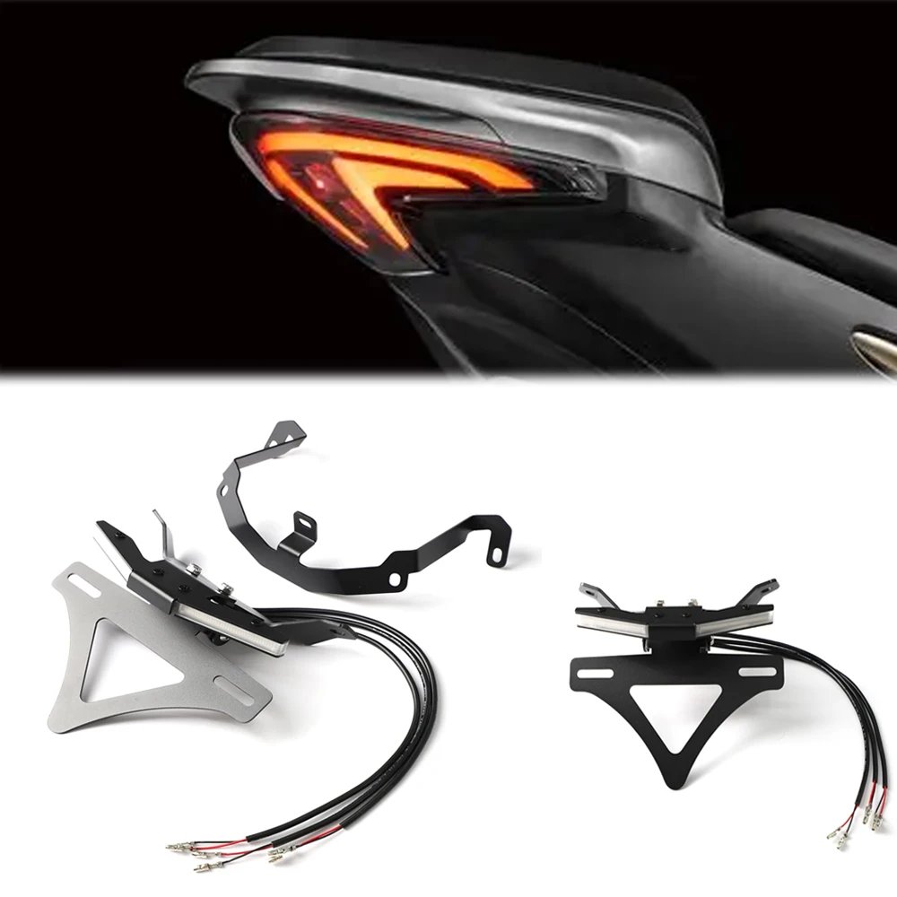 

For CFMOTO 800NK 800 NK 2023 2024 2025 2026 Motorcycle Rear Short Tail License Plate Holder Bracket Turn Signal Light