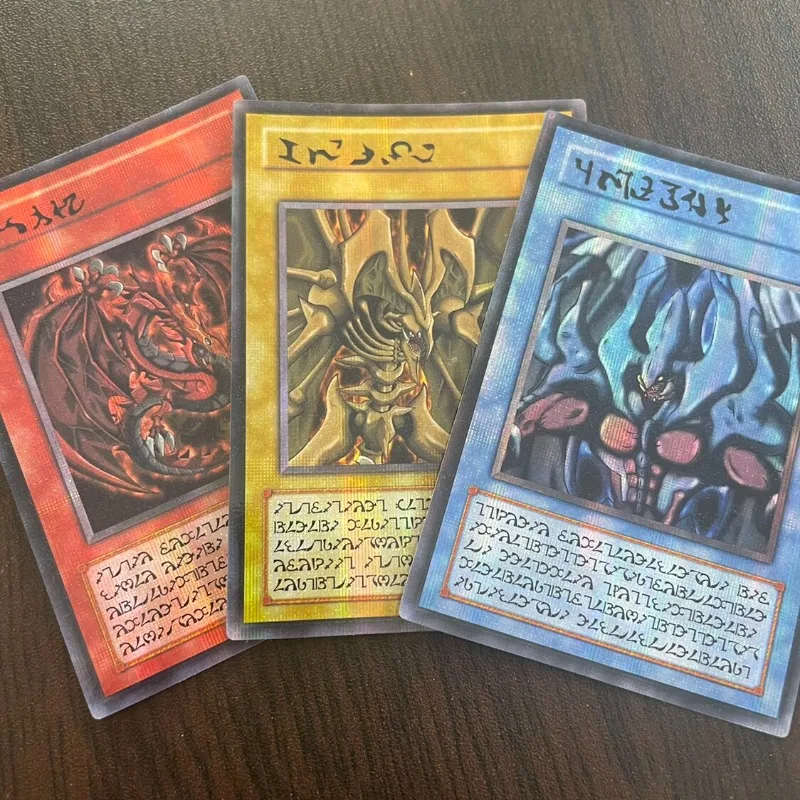 Yu-Gi-Oh! DIY Sacred Beast TV Version SER/UR Flash Cards Uria Lord of Searing Flames Raviel Lord of Phantasms Game Cards Toy