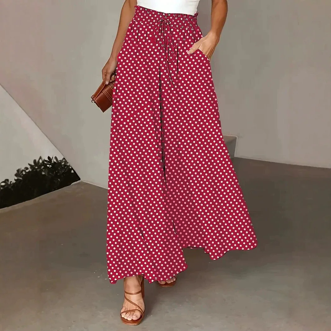Fashionable Loose Printed Wide Leg Pants Women's Casual Trousers Independent Station Cross-Border eBay6 Silk Chiffon Straight...