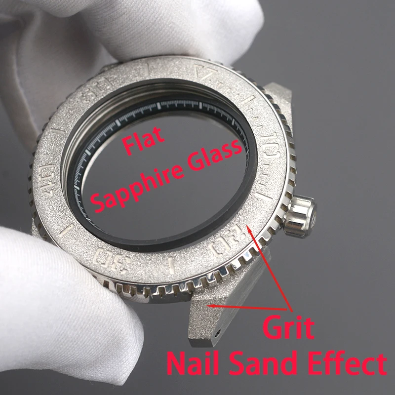 Grit Nail Sand Effect Watch Case King Samurai Series With Sapphire Glass 100M Waterproof Fit NH34 7s26 4R35 4R36 NH35 NH36