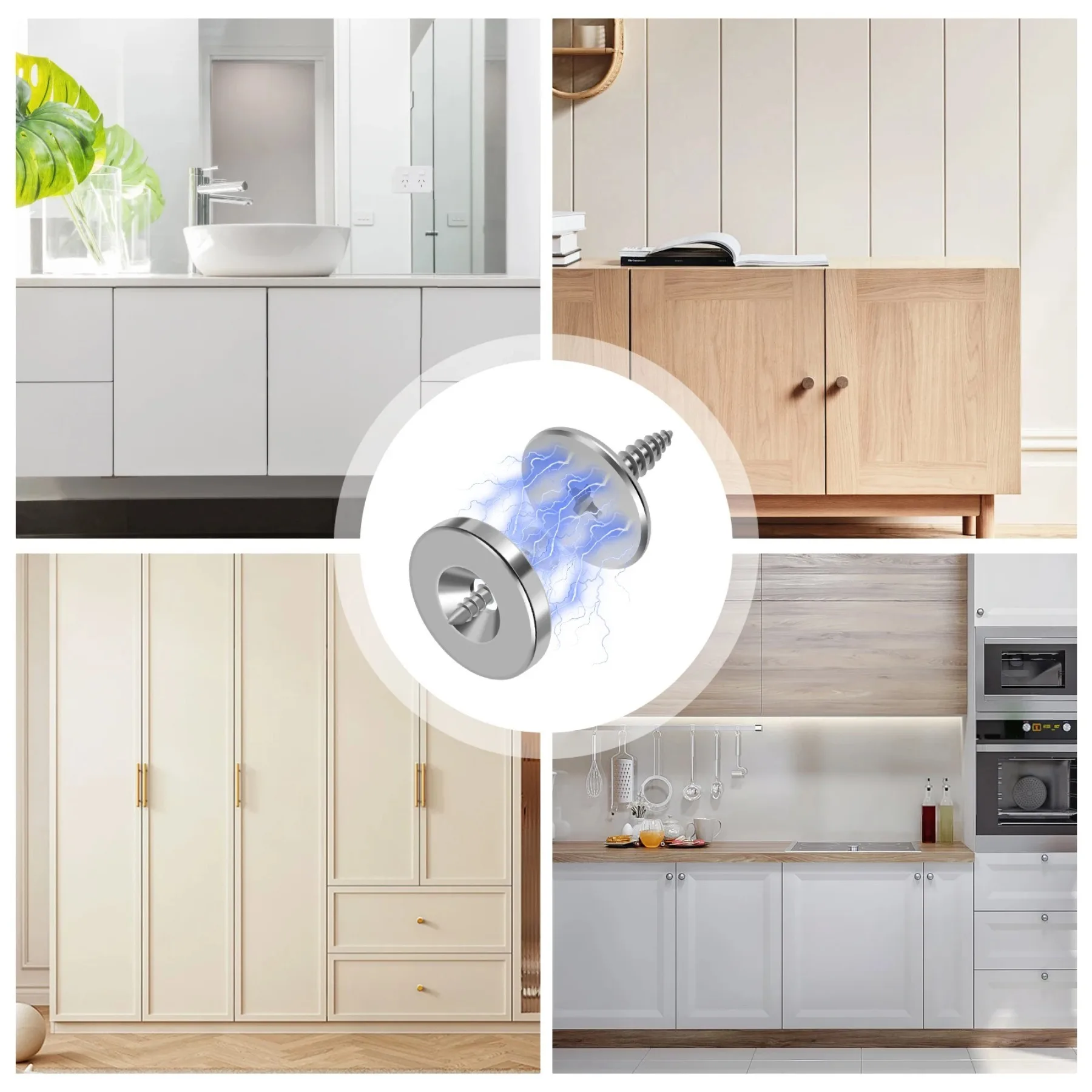 12Pcs Cabinet Door Magnetic Closure Metal Magnetic Door Hidden Closing Magnetic Door Catch Closer for Cabinet Closet image 6