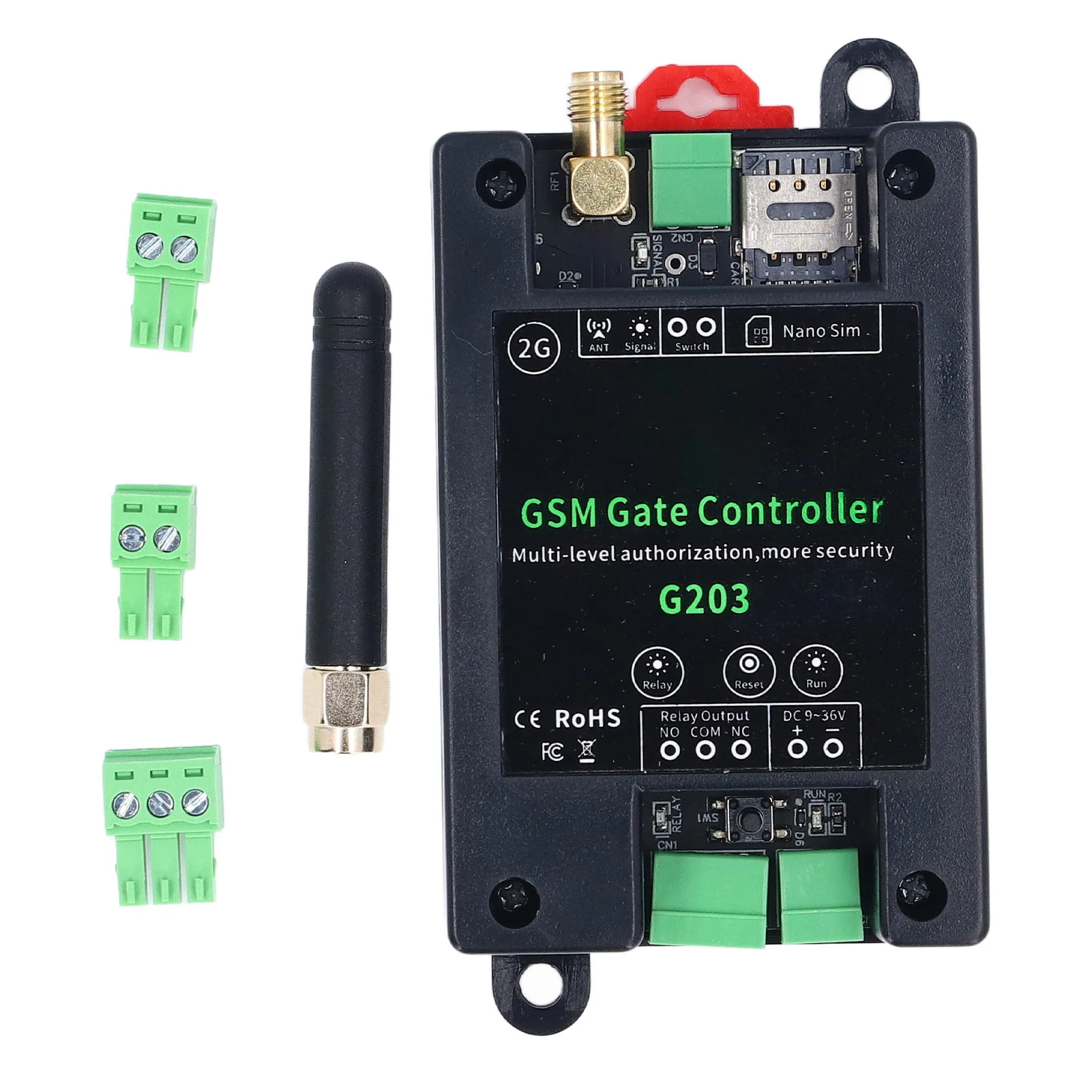 GSM Door Opener GSM Gate Opener 2G Phone Call SMS APP Control 0‑9999s Delay Closure GSM Remote  Door Opener DC9‑36V 1A