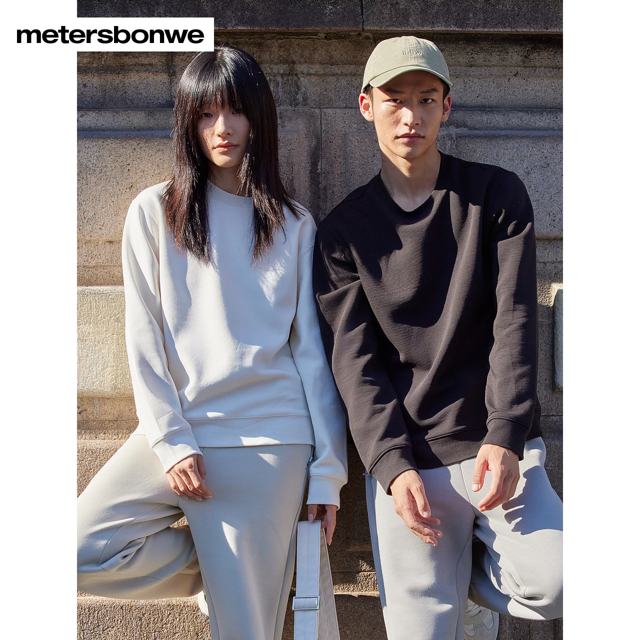 

Metersbonwe-Men's And Women's Crewneck Long Sleeve Pullover Solid Color Regular Fir Soft Commuter Casual Autumn Winter