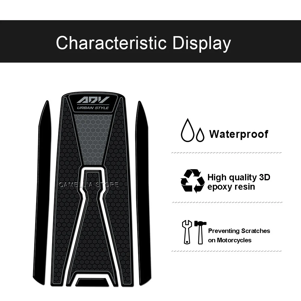 Proteção Tanque de Combustível Pad Adesivo, 3D Resina Epóxi, Impermeável, Acessórios Da Motocicleta, ADV 350, 2022, 2023, 202