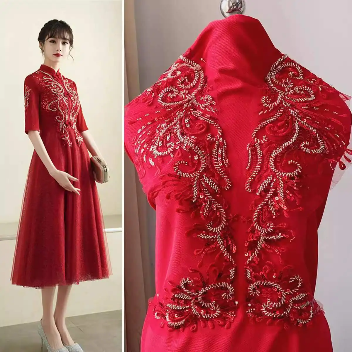 vermelho-mais-contas-de-ouro-e-prata-flor-bordado-lantejoulas-decalque-super-grande