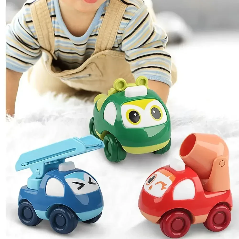 Cartoon Kids Toy Cute Inertia Car Set Anti-collision Anti-fall Inertial Engineering Work Car Children Boy and Girl Gifts