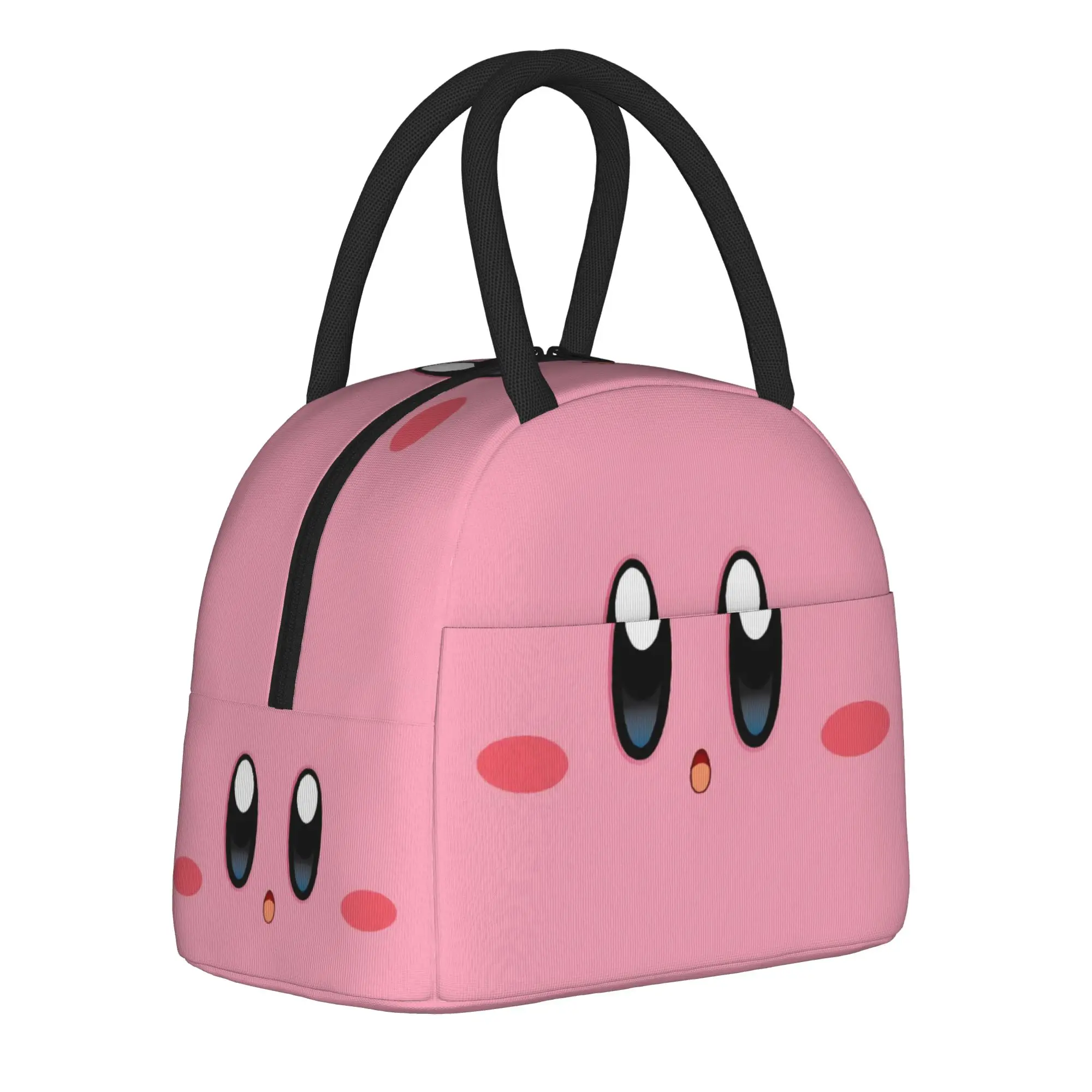 

pink kirbys funny game Insulated Lunch Bag for Men Women Storage Food Box Portable Cooler Thermal Lunch Box For School Office