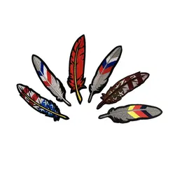 Feather US America France Russia Germany Flag Military Patch Embroidered Tactical Russian Badge Emblem Applique Clothing Patches