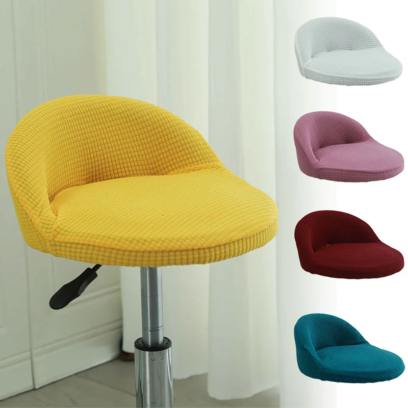 1pc Washable Removable Chair Covers Dinning Banquet Home Decor Stool Chair Cover Fleece Seat Cover Stretch Chair Cover Polyester