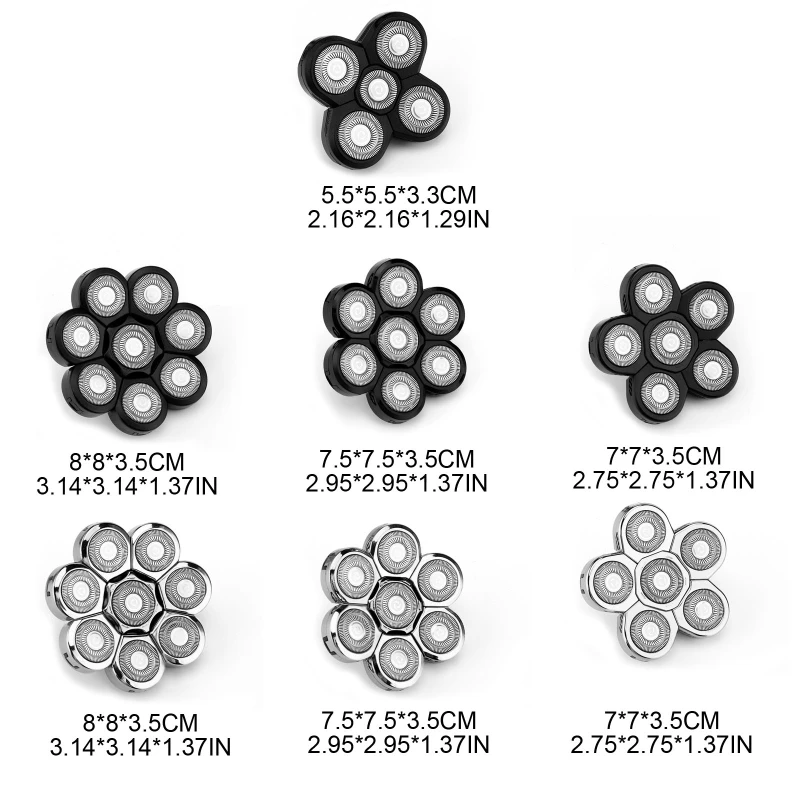 5/6/7/8 หัว Double-Ring Beard Hair เปลี่ยนใบมีดทำความสะอาดง่าย Dropship