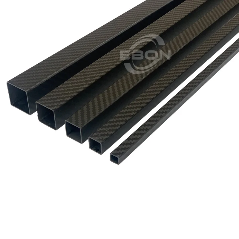 EBON 1Pcs 3K  Full Carbon Fiber Square Tube OD 8mm 10mm 12mm 15mm 16mm 18mm 20mm 22mm 24mm 25mm High Strength Twill Weave Matte