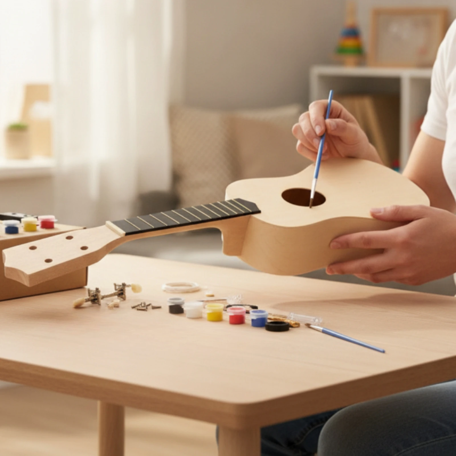 Art Craft Classes - Kit DIY de Ukulele Inacabado, Instrumento