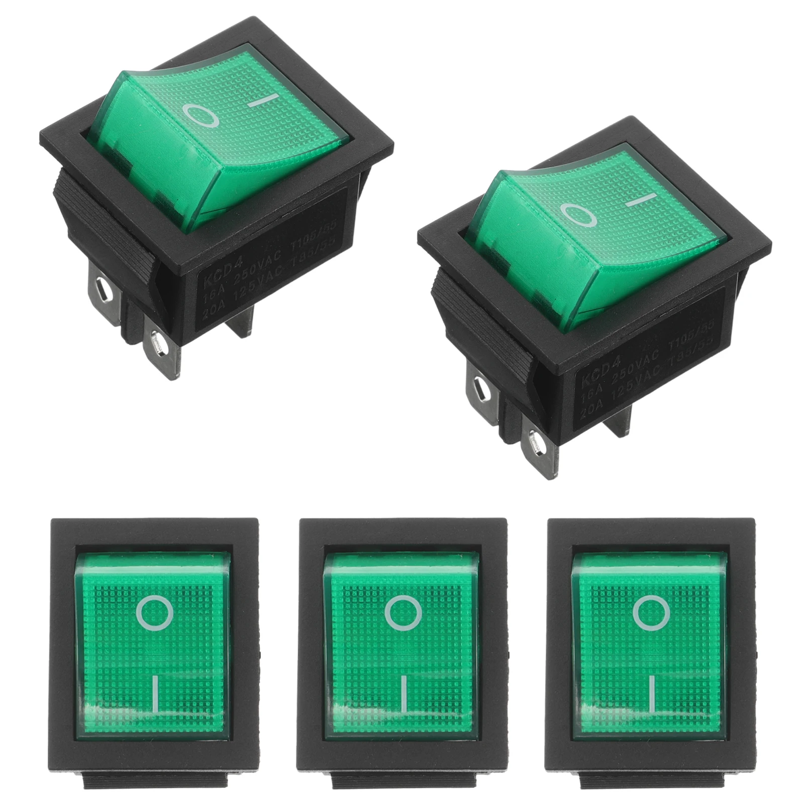 

5pcs Rocker Switch Boatshaped Design High Power Durable Plastic Marine Industrial On Off Switch Replacement for RV Generator