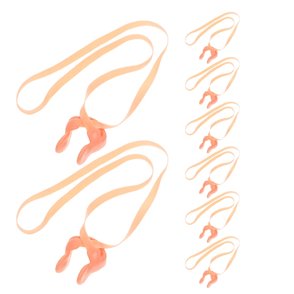 

8pcs Nose Clips Soft Emulsion Antiloss Swimming Nose Protectors Strap Kids Adults Waterproof Plugs Activities
