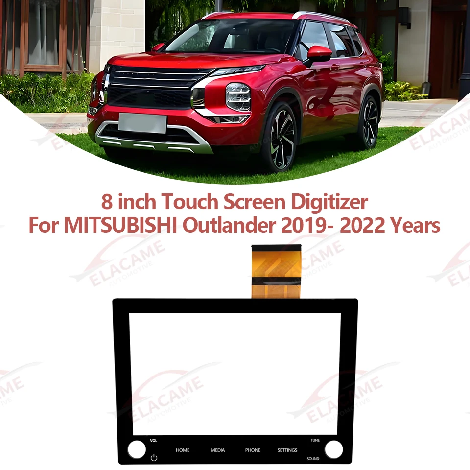 

For Mitsubishi Outlander 2019-2022 New 8 inch 80 Pins Glass Touch Screen Panel Digitizer Replacement Parts 8740A040 8740A130