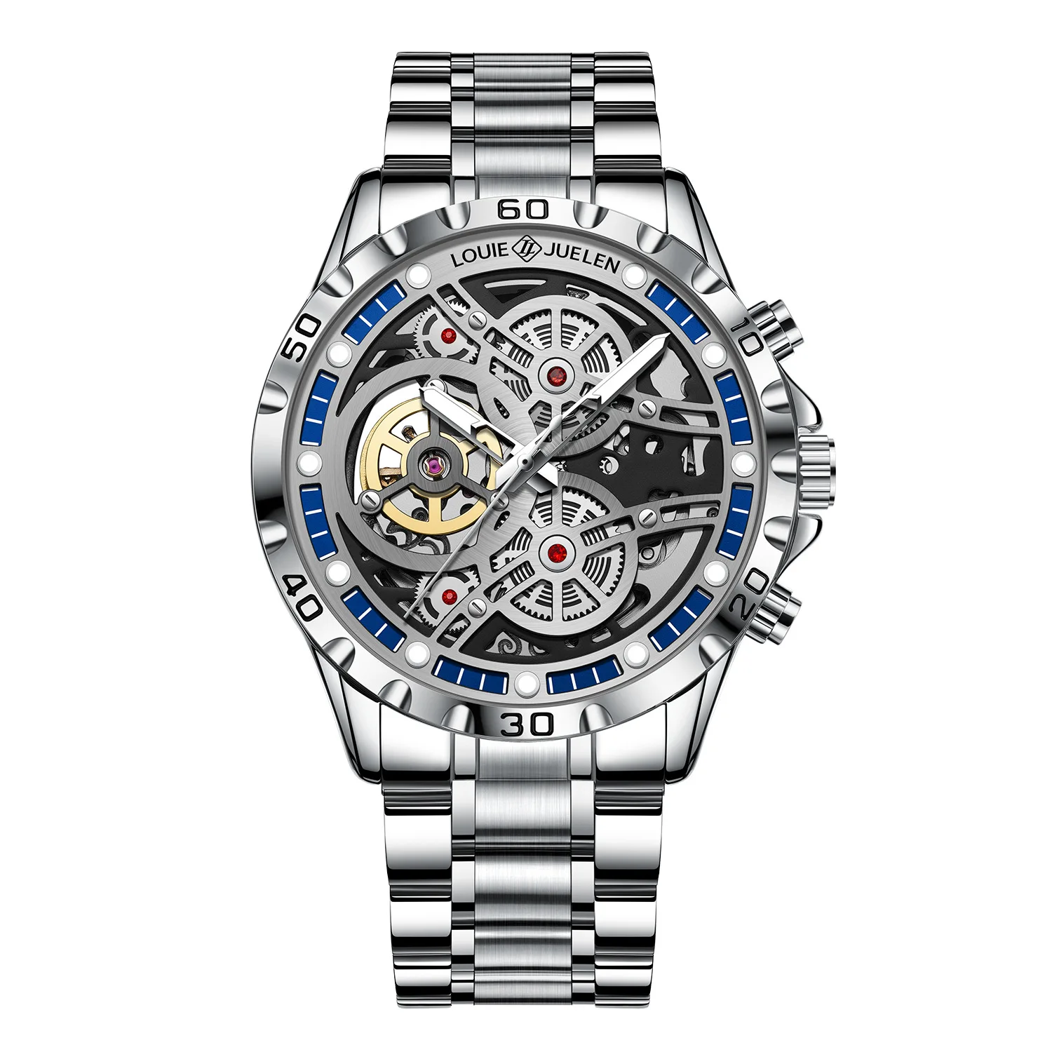 Automatic watch retro style wholesale mechanical wristwatches skeleton carve waterproof relojes para caballeros