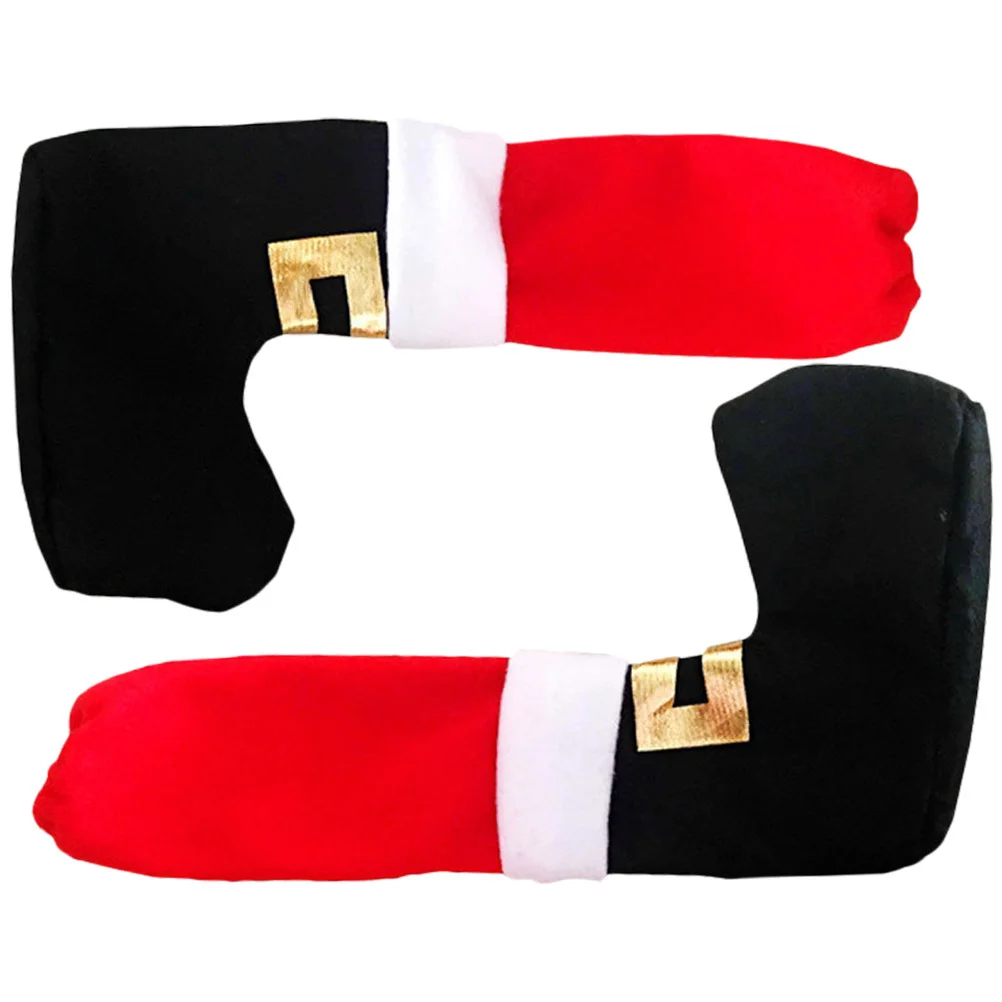 

2pcs Christmas Leg Covers Santa Pattern Non-Slip Chair Feet Protectors For Holiday Party Durable Table Leg Foot Caps Xmas Chair