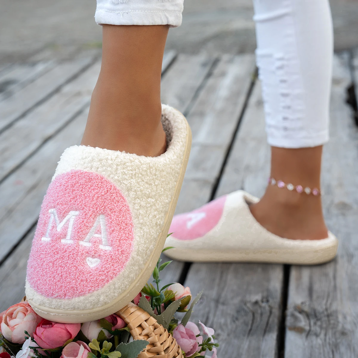 الشتاء داخلي ماما هدية المرأة النعال تطريز أنيق لينة وحيد غرفة نوم مريح المضادة للانزلاق لطيف المنزل الدافئة الفتاة أفخم الأحذية #4
