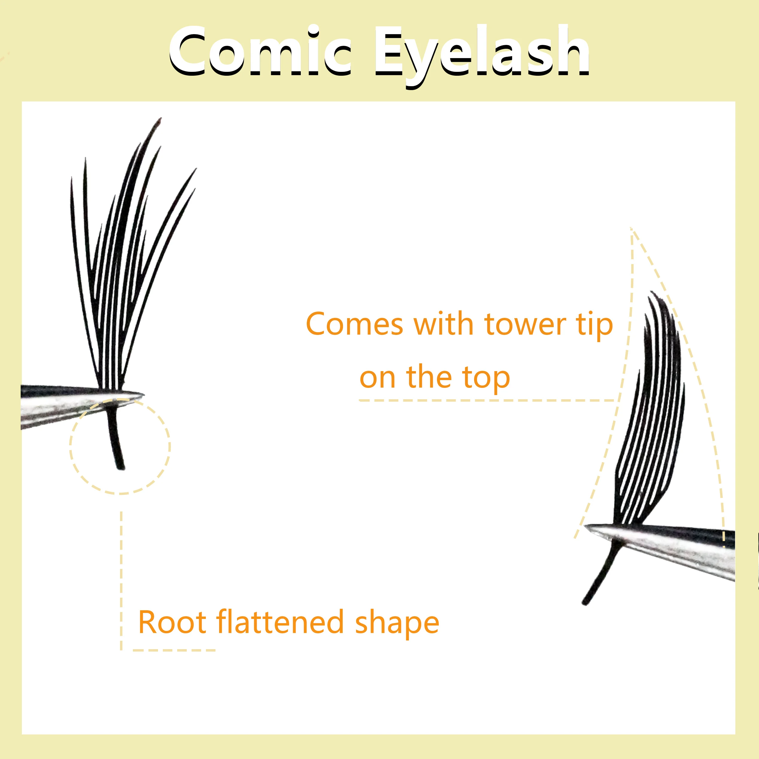Espio cômico cílios forma de pena pré-fabricado volume russo individual extensão de cílios natural macio anime cílios postiços maquiagem