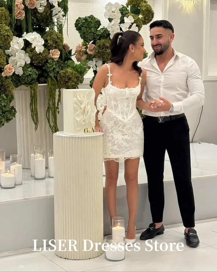 Liser Sweetheart A-Line Sexy Evening Dresses Silk Lace Short Elegant Prom Gowns Customized Cocktail Dresses robe de soirée