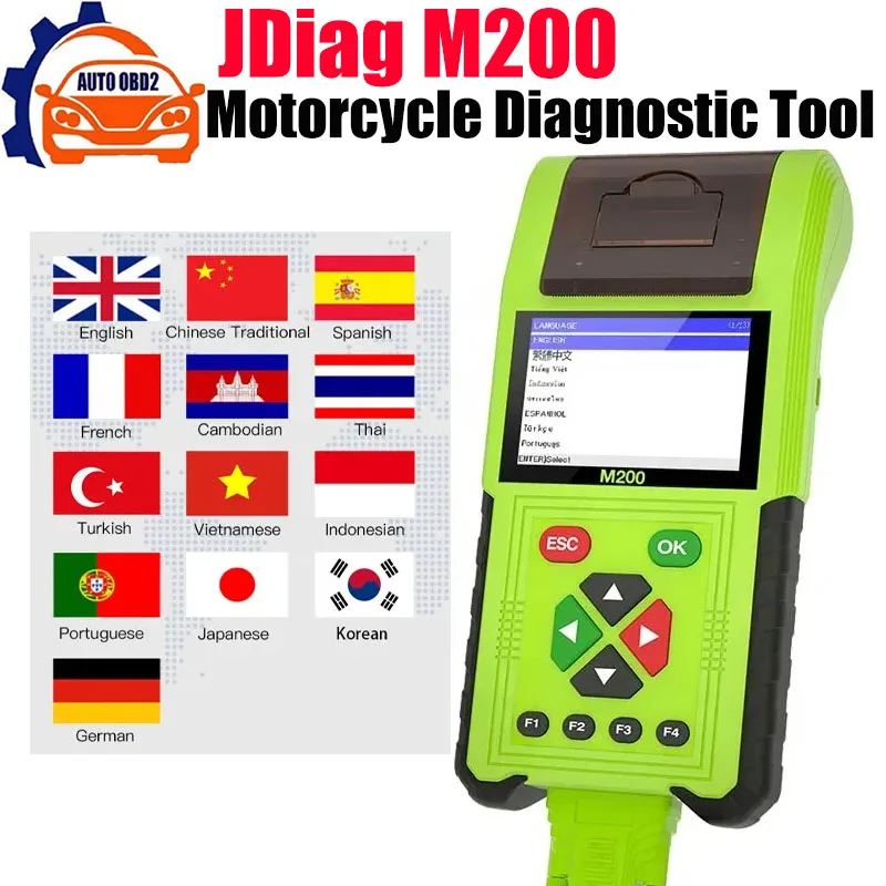 

JDiag M200 Motorcycle Diagnostic Scanner Moto Fault Diagnostic Code Reader Moto scan Tool For BMW Yamaha Honda Kawasaki Suzuki