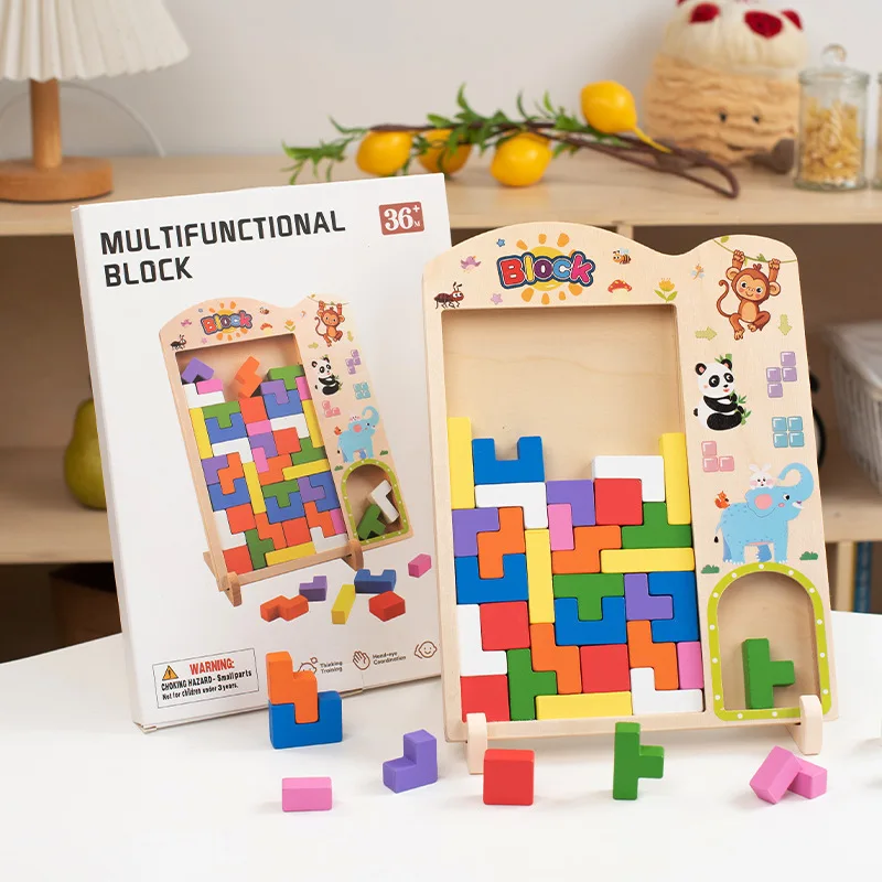 

NEW Kids 3d Wooden Puzzle Block Colorful Building Block Creative Games For Kids Educational Toys Perfect Gift A Playmate