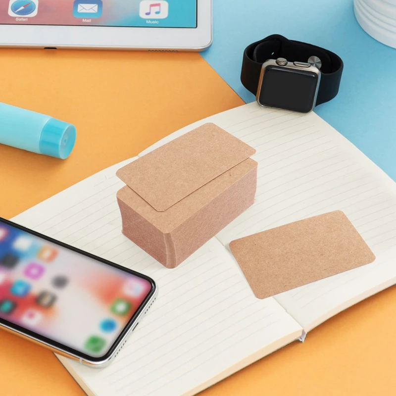 Em branco Kraft Paper Cartões, Word Message Card, DIY Gift Card, 100pcs