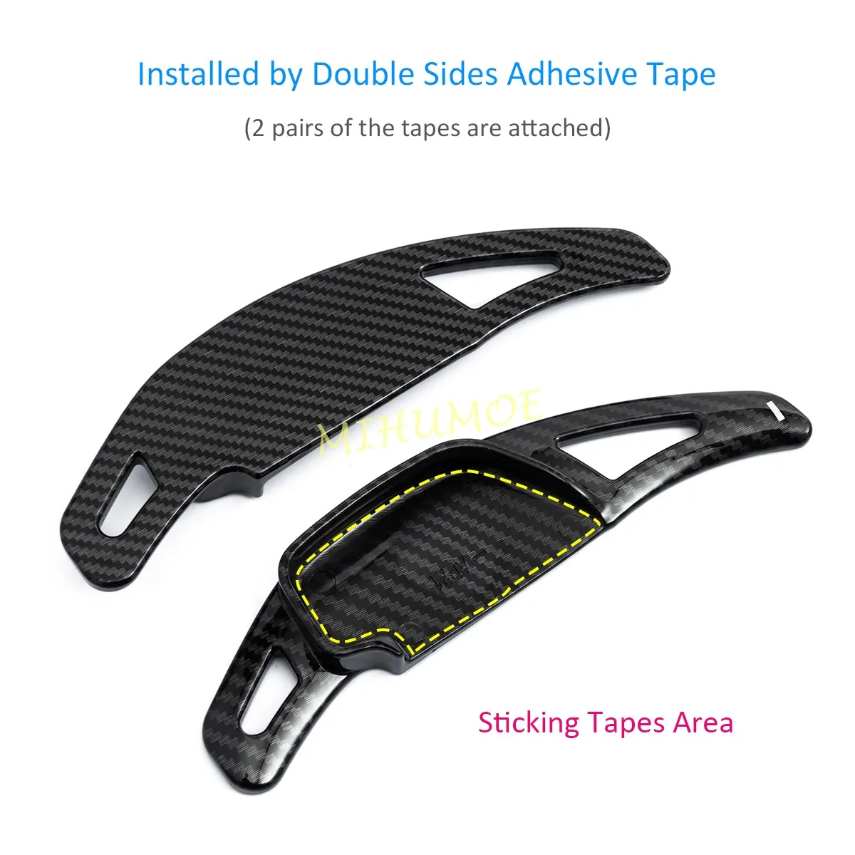 Carbon Fiber Look Steering Wheel Paddle Shifter Extension For Toyota Corolla Hilux Fortuner Mark X