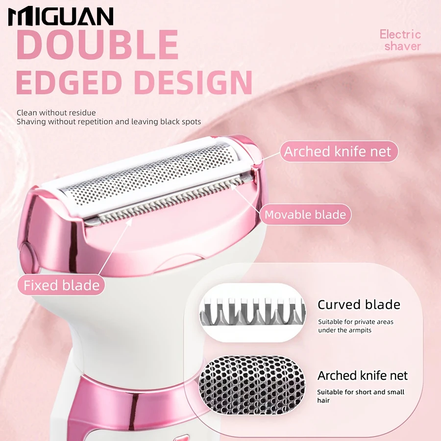 Kit Perawatan Wanita Elektrik Multifungsi 4-in-1 |   Alat Cukur Tubuh, Pemangkas Alis, Pemotong Rambut Hidung |   Pengganti yang Dapat Dilepas