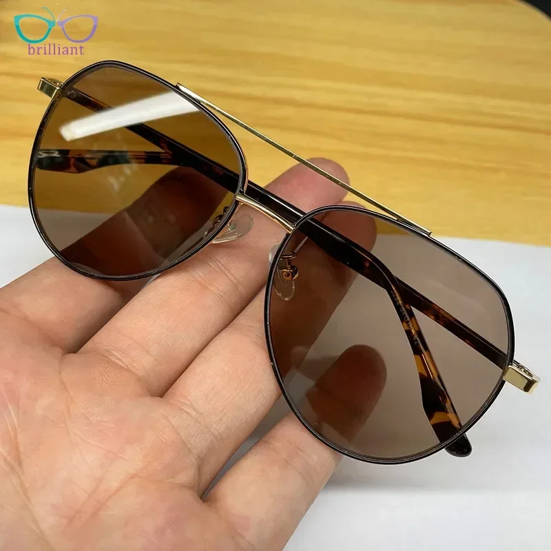 New Fashion Men and Women Pure Crystal Stone Eyeglass Dark Brown Cool and Eye Nourishing Sunglasses UV400 Pilot SUN GLASSES