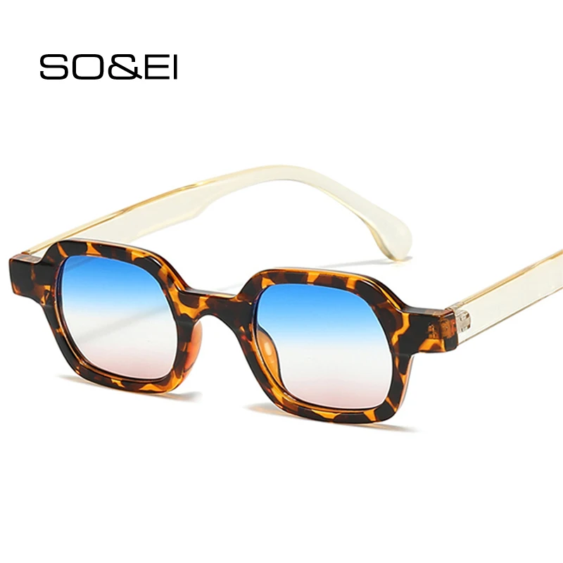 

SO&EI New Small Polygon Square Women Sunglasses Retro Gradient Men Shades UV400 Sun Glasses