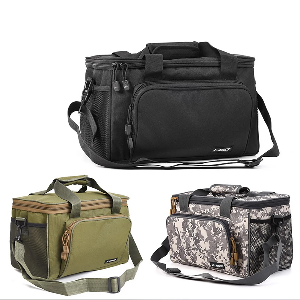 

Fishing Tackle Boxes 600D Canvas Fishing Tackle Bags Large-capacity Crossbody Bag Scratchproof Wear-resistant for Outdoor Hiking