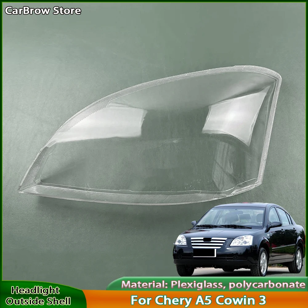 

Transparent Lens Headlamp Shell For Chery A5 Cowin 3 Headlight Cover Replace Original Lampshade Plexiglass