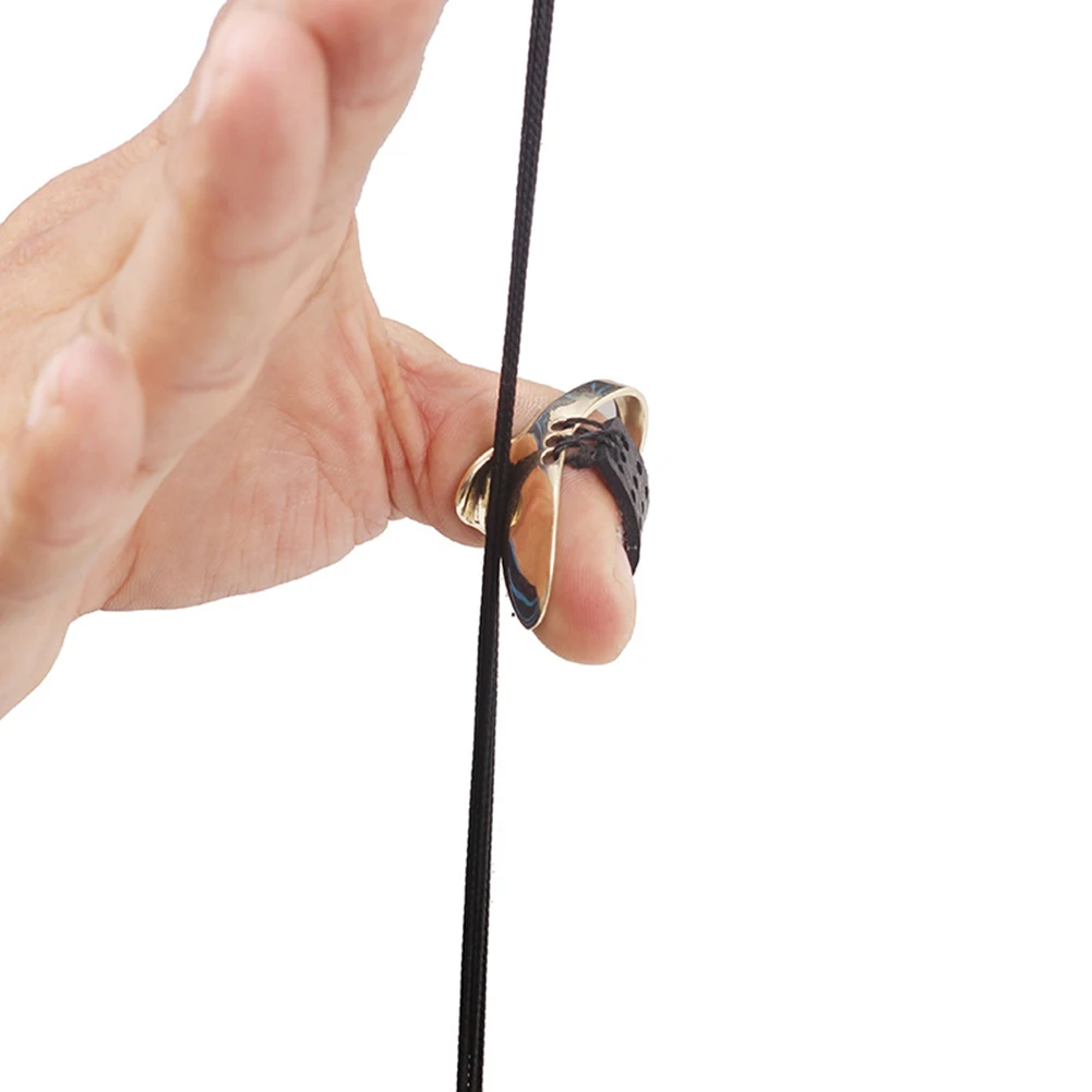 Легкое спортивное изогнутое спусковое кольцо для стрельбы из лука, латунное защитное кольцо для большого пальца