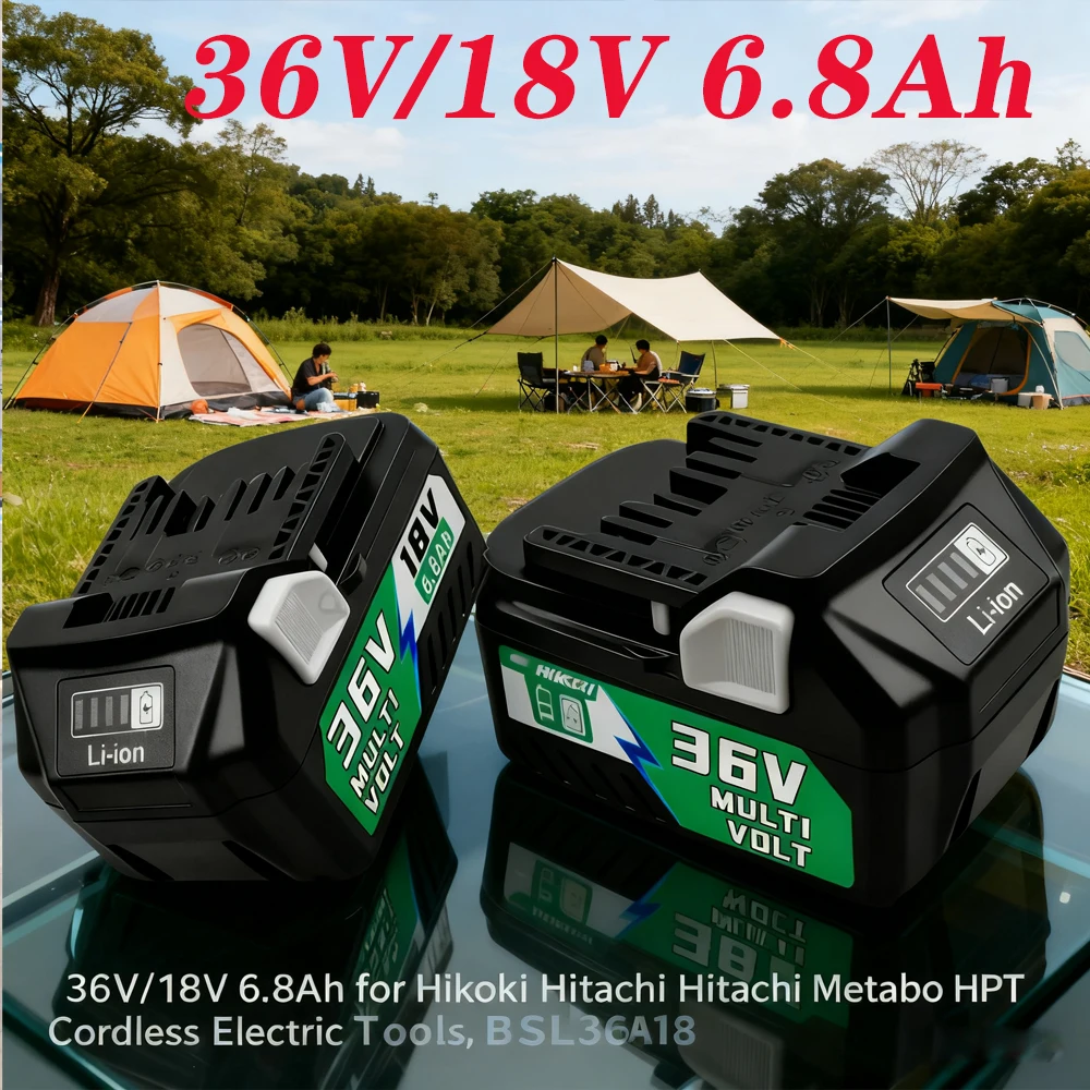 

For Hitachi 18V/36V 6.8Ah Replacement Battery Be Compatible Hikoki Hitachi G3613DA R18DSAL BSL1860 BSL36A18 Cordless Electric