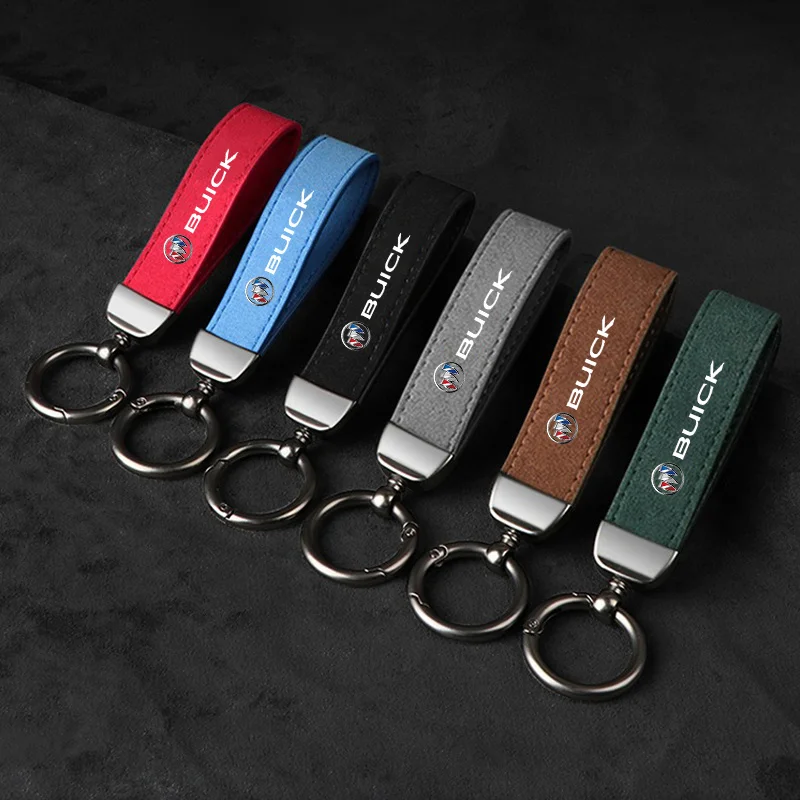 Suede Car Keychain Ring Vintage Leather Zinc Alloy Car-Styling Key Chain Keyrings for Buick E5 Lacrosse Encore GL8 Regal Skylark