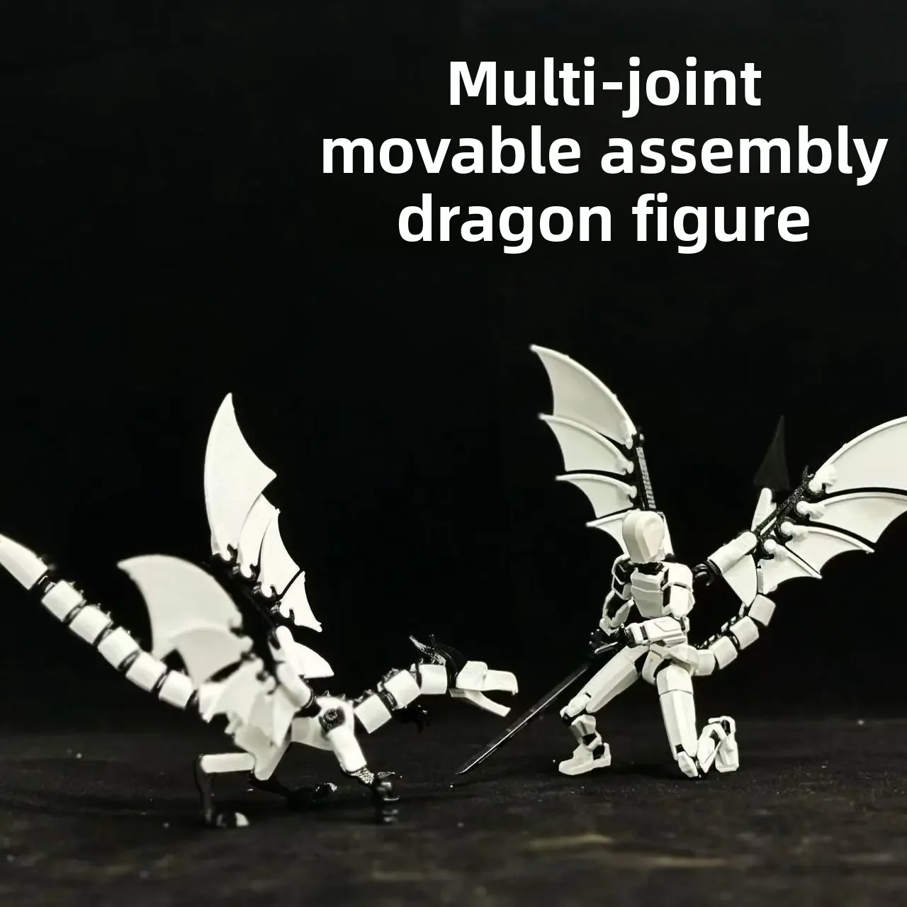 دمية تنين جديدة مطبوعة بتقنية ثلاثية الأبعاد، نموذج تنين طائر قابل للربط، قطعة فنية يدوية الصنع قابلة للتخصيص للديكور #3