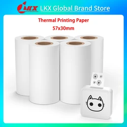 LKX-Papier thermique pour impression instantanée d'appareil photo pour enfants, autocollant blanc, accessoires de pièces de rechange, 57x25mm