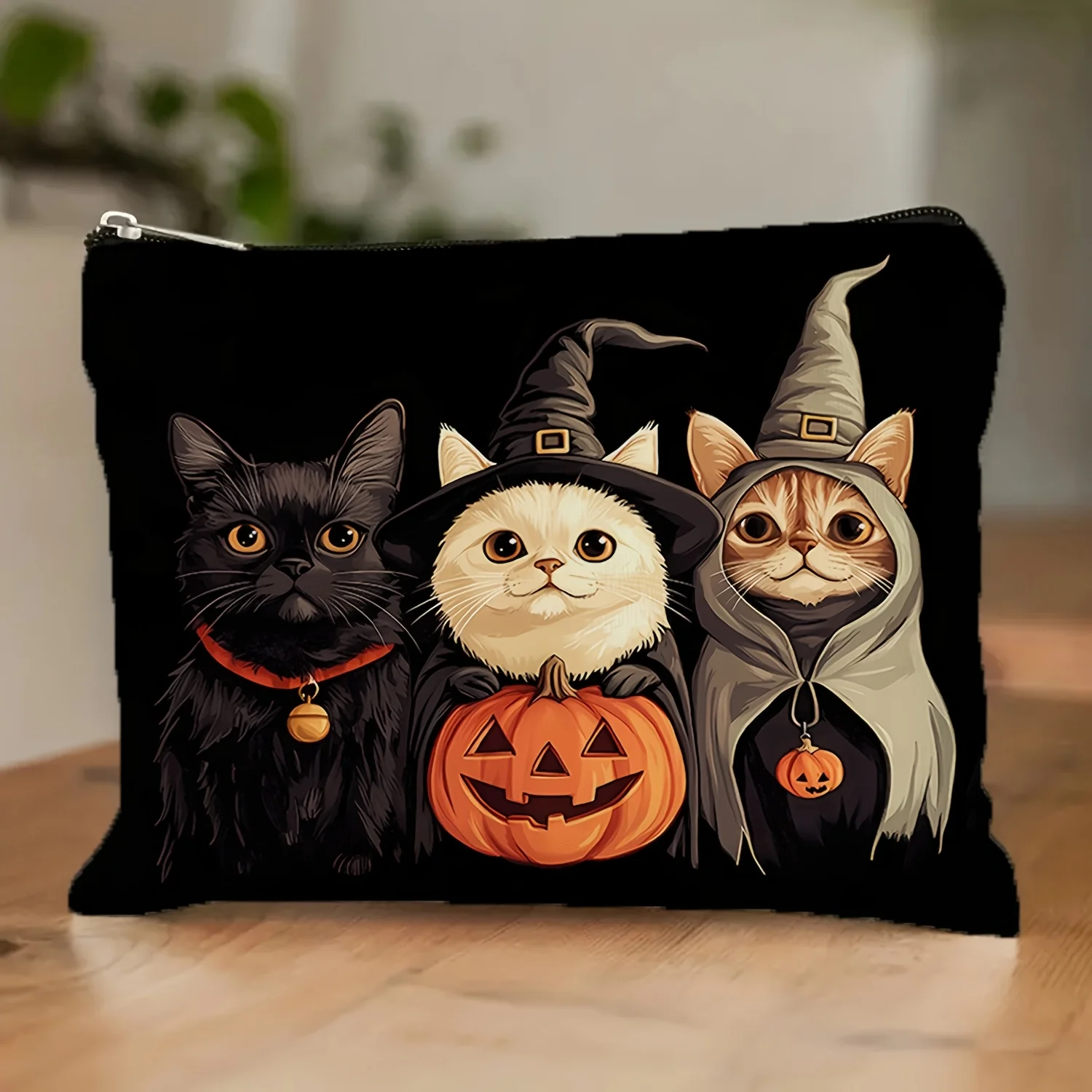 

A Halloween Makeup Bag - Cute Multifunctional Zipper Pouch, Jewelry Storage Bag, Perfect Travel Zipper Small Storage Pouch.