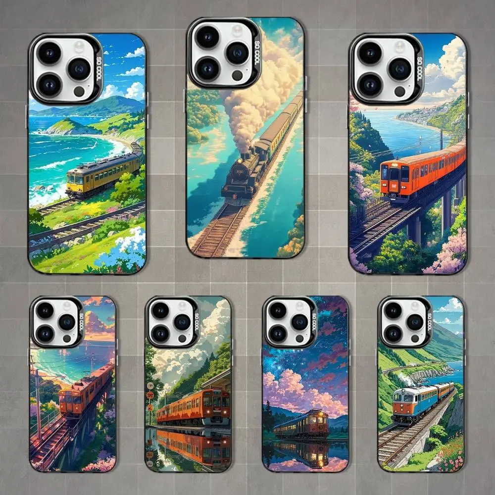 

Cartoon Art Classic Train Phone Case For iPhone 16,15,14,13,12,11,Mini,Pro,MAX Black Matte Shockproof Cover