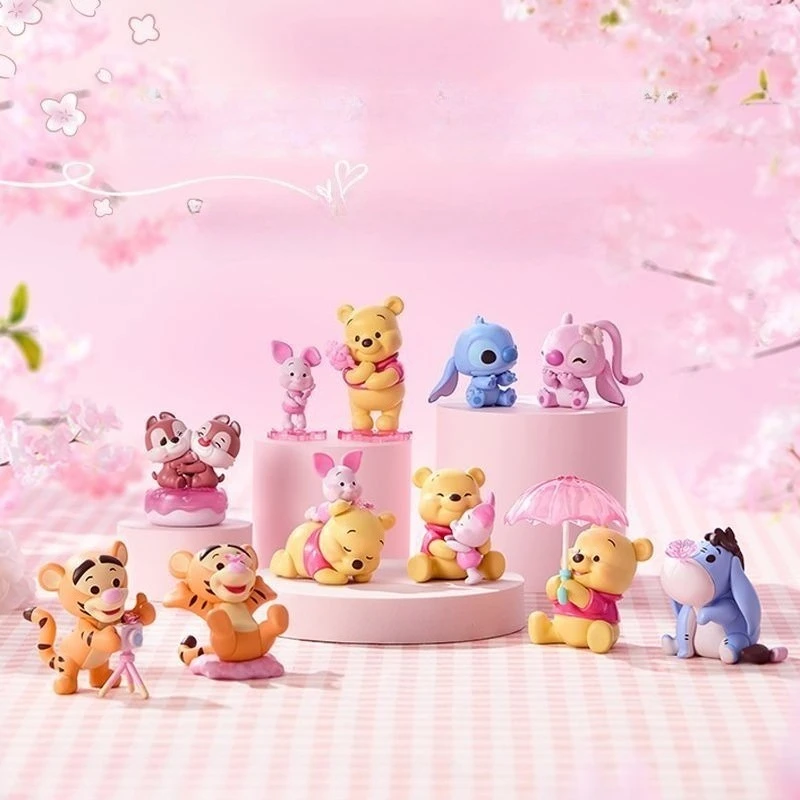 

MINISO Disney Sakura Season Series Spring Sweet Talk Blind Box Winnie the Pooh and Stitch Figurines