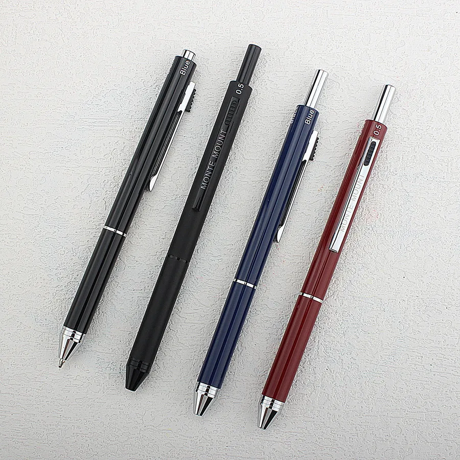 3+1 Multicolor Ballpoint Pens 0.5mm Mechanical Pencil, Technology Gravity Sensor Metal Multifunction Writing Tools Teacher Gift