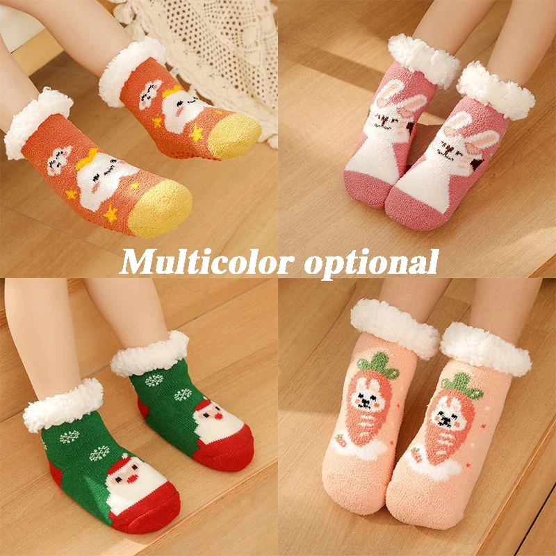 Christmas Women Baby Anti-slip Socks Thicken Warm Winter  Cute Funny Gift for Daughter Kawaii Boys Girls Home Sleep Floor New