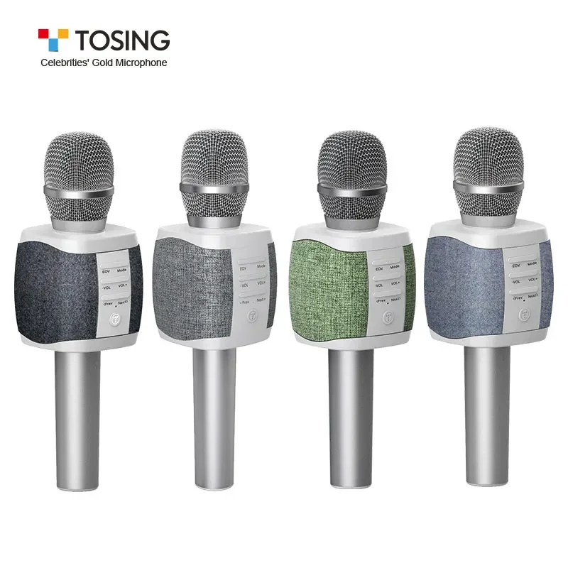 Tosing clássico popular profissional dente azul portátil sem fio karaokê microfono microfone para celular/tv cantando cartão tf